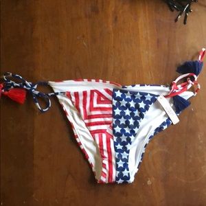 NWT American flag bikini bottom VS size S